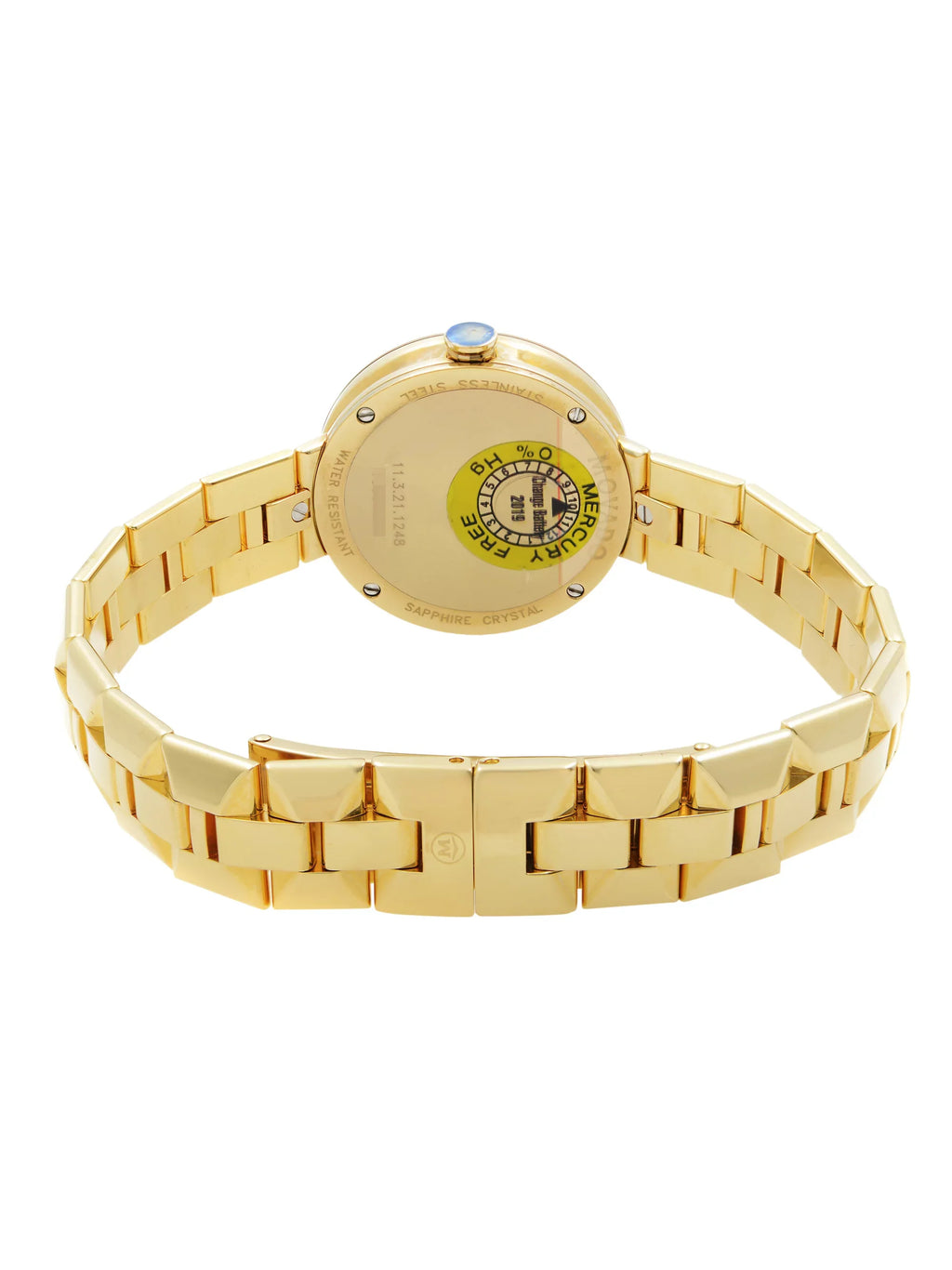 Movado Sapphire Steel Gold PVD Champagne Dial Quartz Ladies Watch 0606816