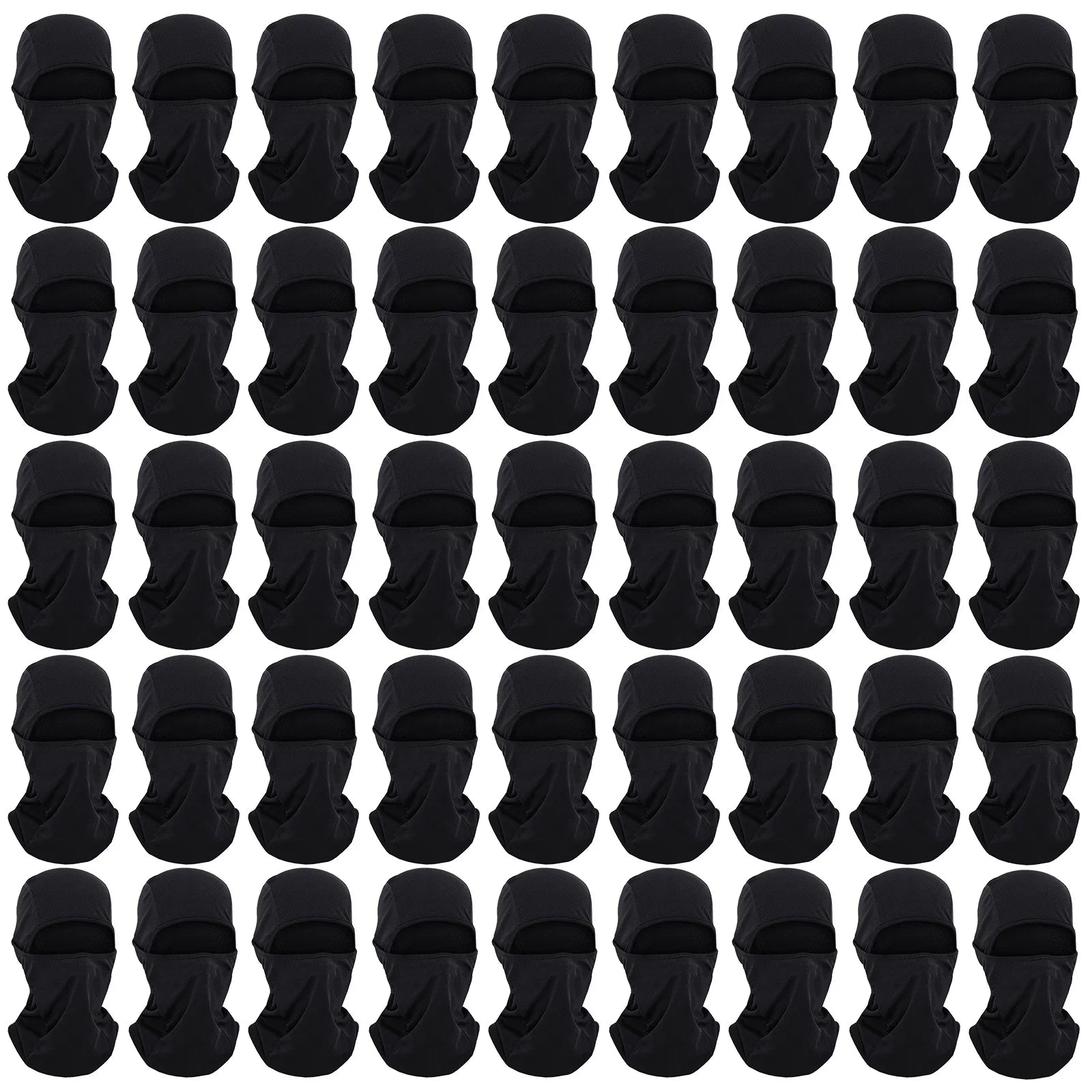Toptie 45 Pack Black Balaclava Ourdoor UV Sun Protection Hood Mesh Cooling Adjustable Balaclava for Men Women-45 Pcs Black