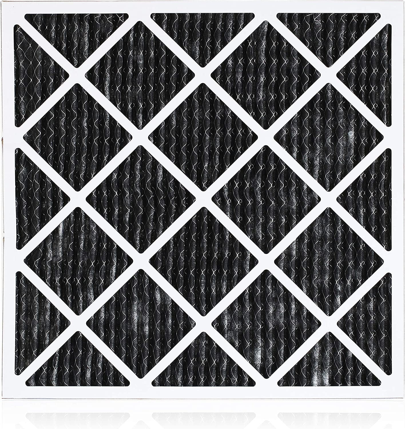 Filterbuy 25x25x1 MERV 8 Odor Eliminator Pleated HVAC AC Furnace Air Filters with Activated Carbon (4-Pack)