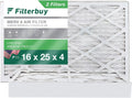 Filterbuy 16x25x4 MERV 8 Pleated HVAC AC Furnace Air Filters (2-Pack)