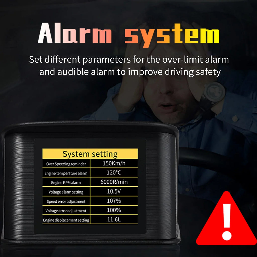 Apexeon Head Up Display， 2.2 cm Digital OBDII Speedometer; Displays Speed; Distance; Time