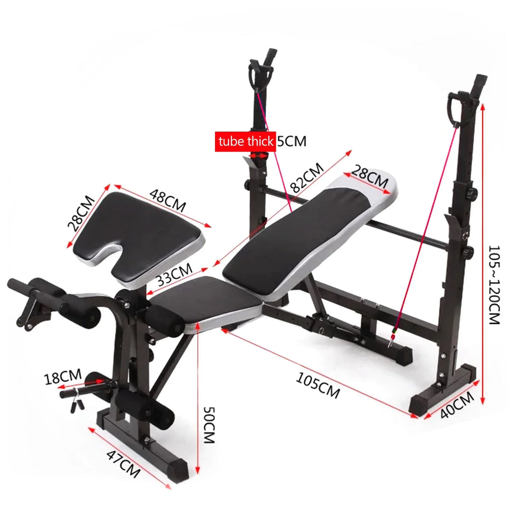 US Stock Body Champ Olympic Weight Bench; Workout Equipment for Home Workouts; Bench Press with Preacher Curl; Leg Developer and Crunch Handle for At Home Workouts