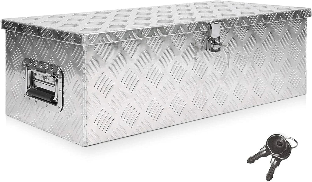 Heavy Duty 30'' Aluminum Tool Box Truck Tool Boxes for Bed of Truck Pickup Storage w/Lock Silver