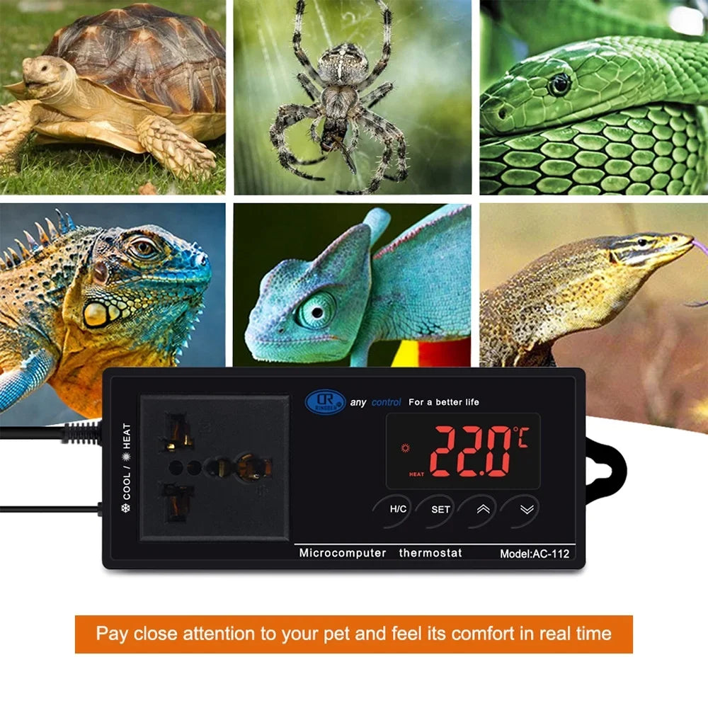 Anself Thermostat Outlet; Digital Temperature Controller with Heating & Cooling Mode for Chest Freezer; Home Brewing; Green House Incubation; Reptiles 40℃~110℃