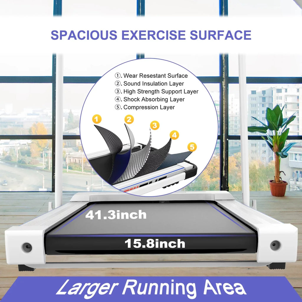 ikayaa FYC 2 in 1 Under Desk Treadmill - 2.5 HP Folding Treadmill for Home; Installation-Free Foldable Treadmill Compact Powered Running Device; Remote Control & LED Display Walking Running Joggi