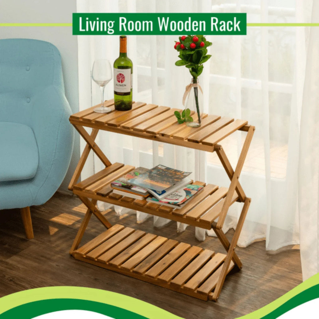 SinFoxeon Foldable multi-layer wooden shoe rack; multi-functional shoe rack freestanding shoe rack organizer