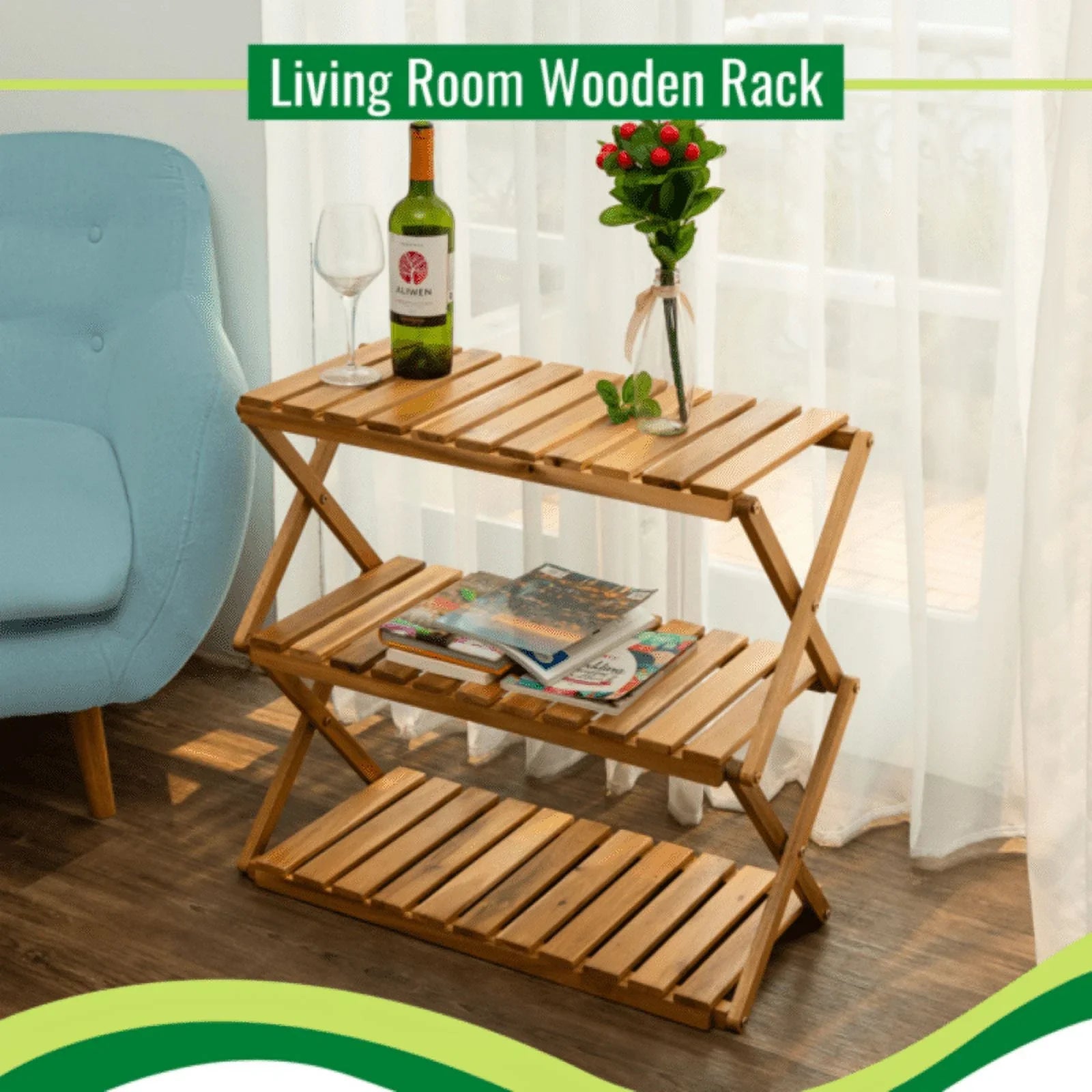 SinFoxeon Foldable multi-layer wooden shoe rack; multi-functional shoe rack freestanding shoe rack organizer