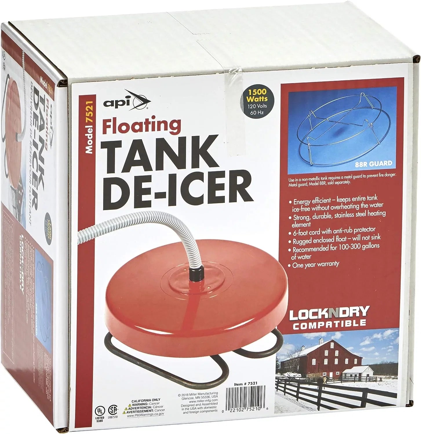 API Floating Tank Deicer Floating De-Icer; 1500 Watt