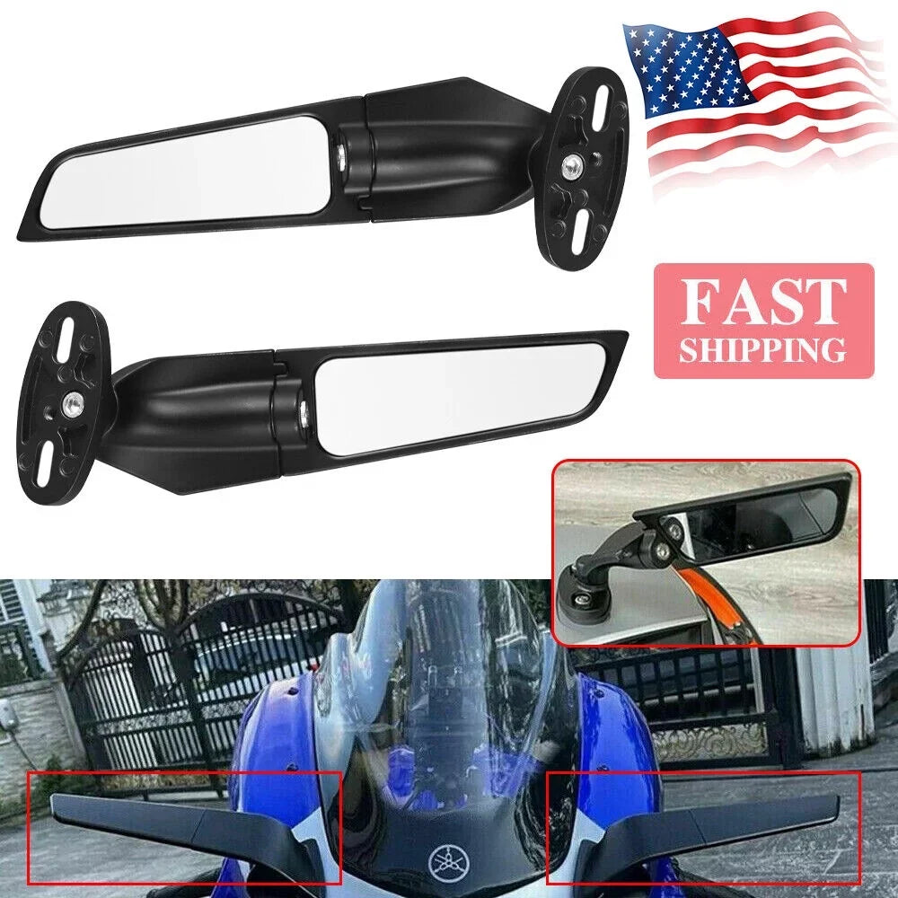 JahyShow Motorcycle Wind Swivel Stealth Wing Rear View Side Mirror For Yamaha YZF R25 R3