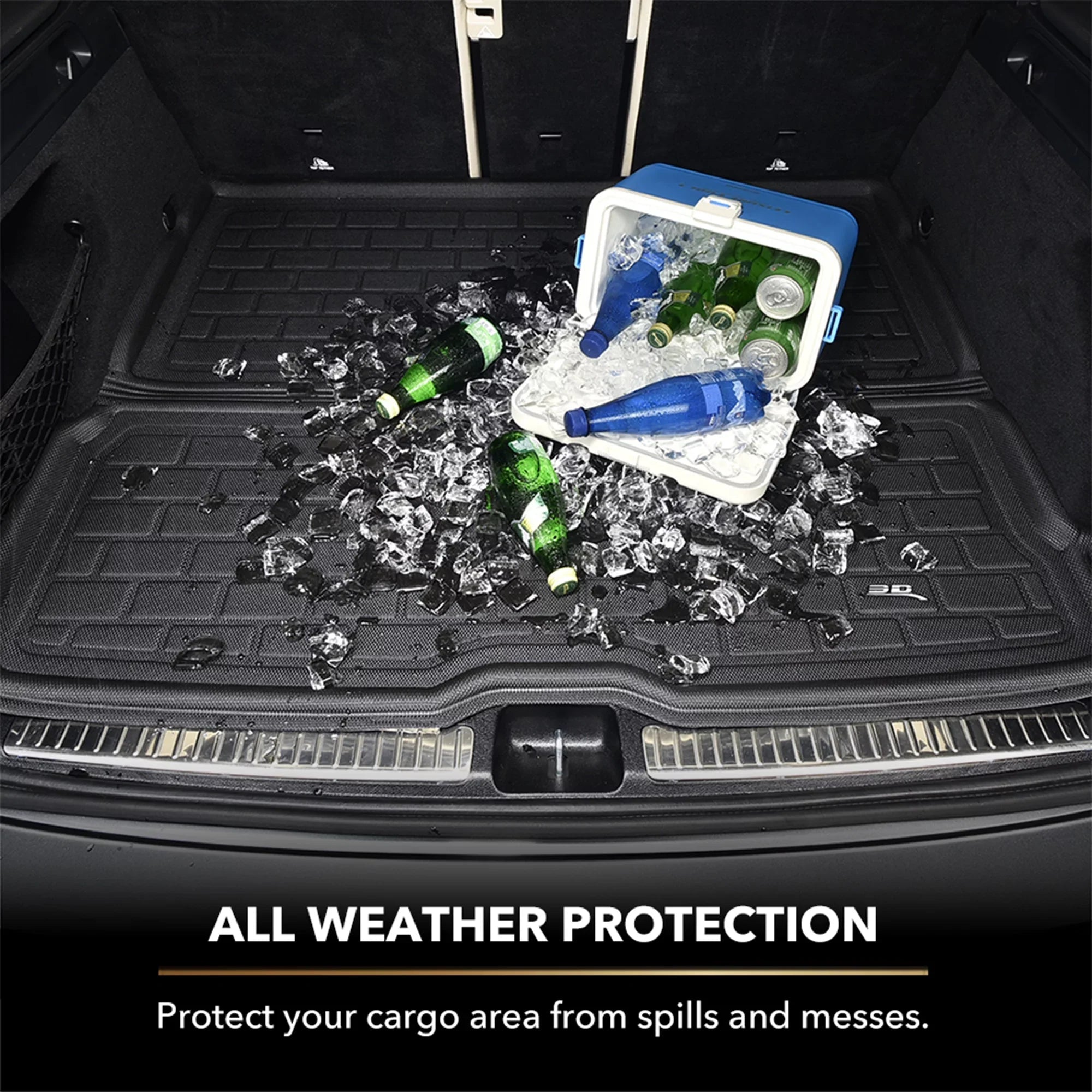 3D MAXpider KAGU Cargo Liner (BLACK) compatible with AUDI Q7 (4M)/SQ7 (4M) 2017-2024 - Cargo Liner