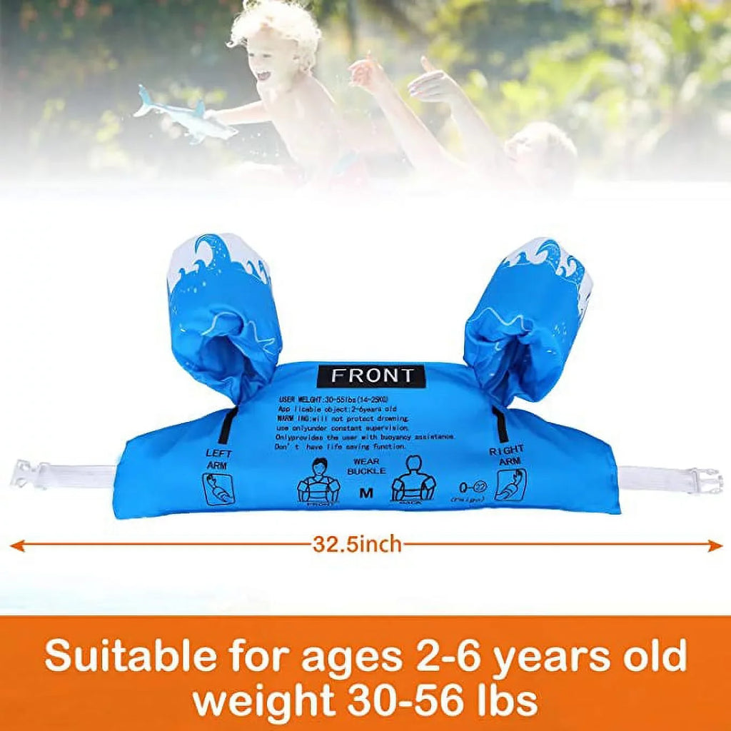 Kids Swim Life Jacket Vest for Toddler 22-66 lbs Swimming Pool; Adjustable Strap Swimming Jacket with Swimming Goggle for Girls & Boys 3-14yrs; Suitable for Learning Swim Training Equipment