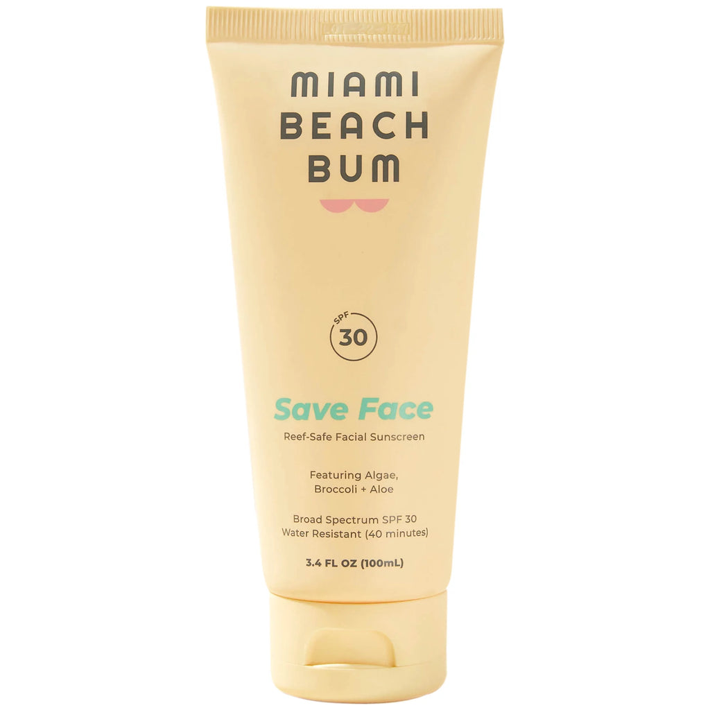 Miami Beach Bum Reef-Safe SPF30/ 40 Min Resistant Mineral Broccoli Face Cream; Fragrance-free; 3.4oz