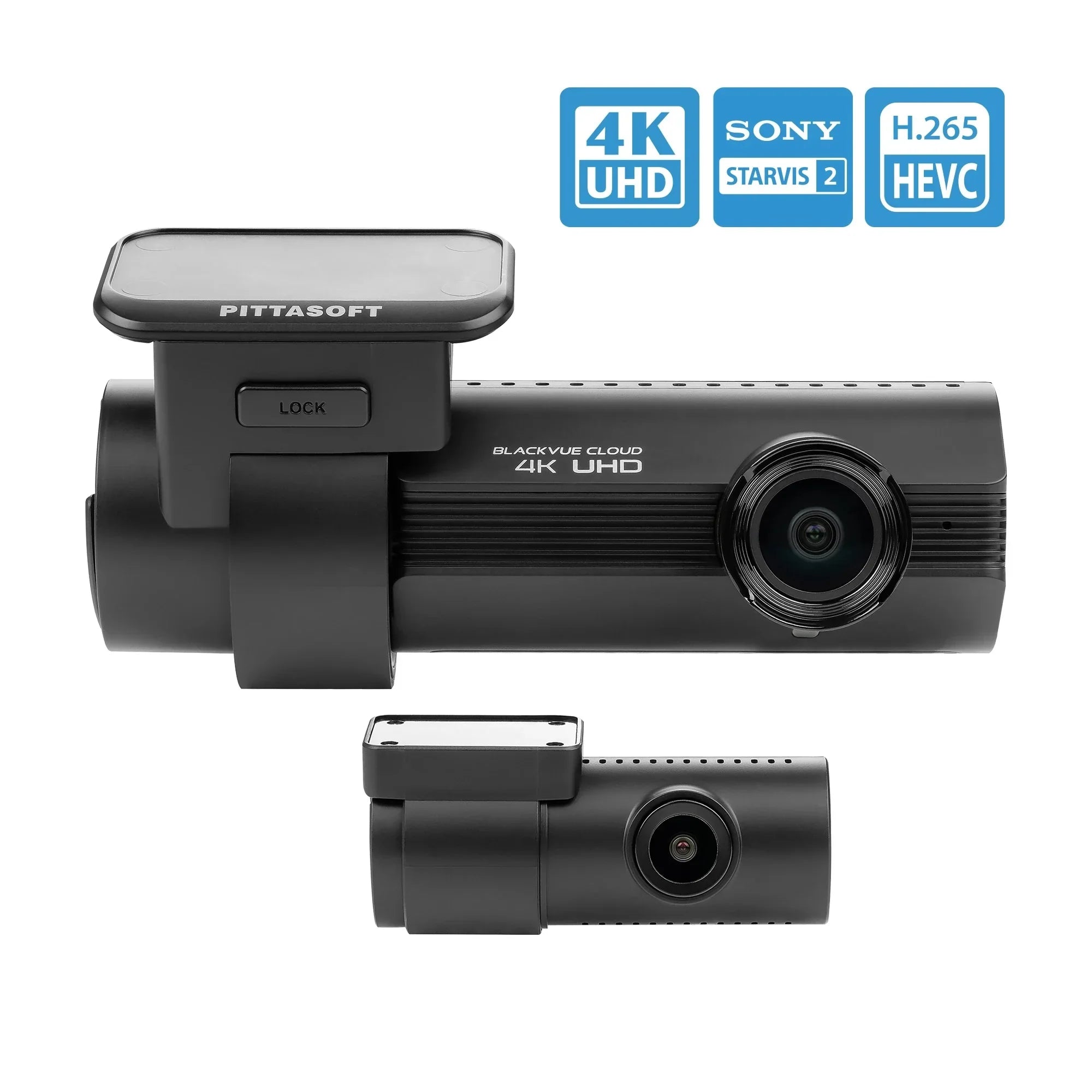 BlackVue Dash Cam Front and Rear DR970X-2CH Plus 64GB | 4K UHD Cloud Dashcam | STARVIS 2 CMOS Sensor | Built-in Wi-Fi; GPS; Parking Mode | LTE and Mobile Hotspot via Optional LTE Module