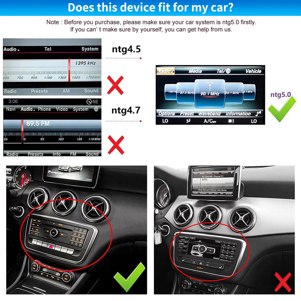 Road Top Android 13 Car Stereo 10.25" 8GB+256GB Car Touch Screen for Mercedes Benz GLA CLA A Class X156 C117 2016-2018 NTG 5.0; Support Wireless Apple Carplay Android Auto Navigation Camera