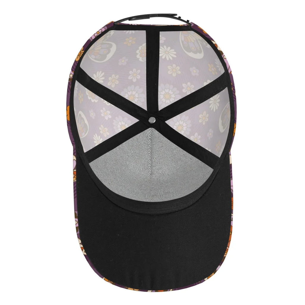 Balery Baseball Cap Adjustable Size for Running Workouts and Outdoor Activities All Seasons Dad Hat(Buffalo Plaid and Butterflys)