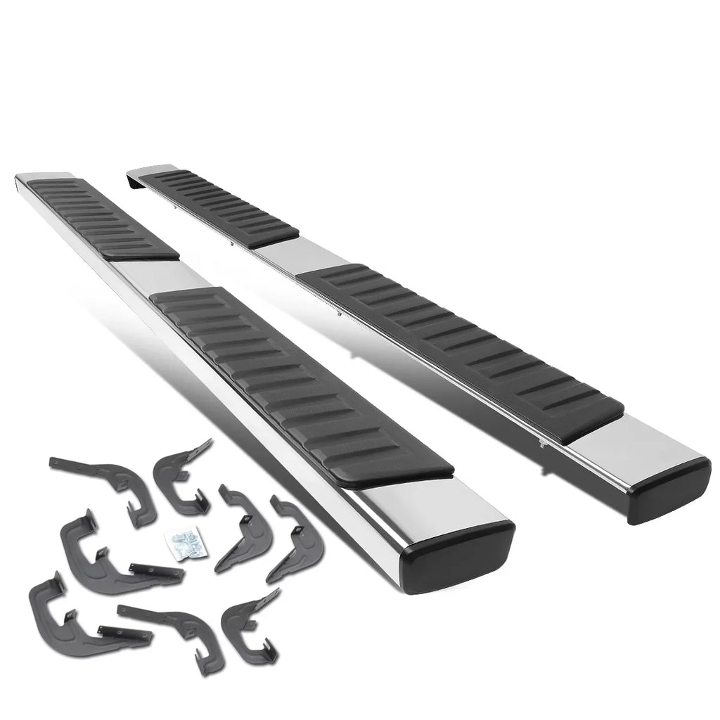 DNA Motoring STEPB-ZTL-8017 for 2007 to 2019 Chevy Silverado/GMC Sierra 1500 2500HD 3500HD Crew Cab Stainless Steel 6" Side Step Nerf Bar Running Board
