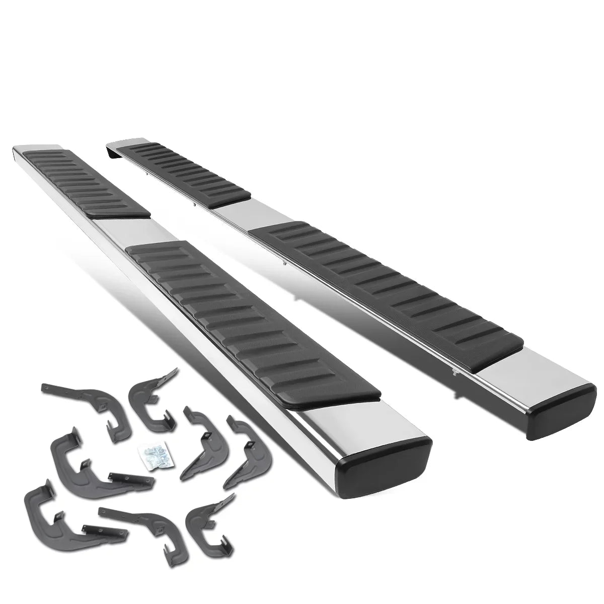 DNA Motoring STEPB-ZTL-8017 for 2007 to 2019 Chevy Silverado/GMC Sierra 1500 2500HD 3500HD Crew Cab Stainless Steel 6" Side Step Nerf Bar Running Board