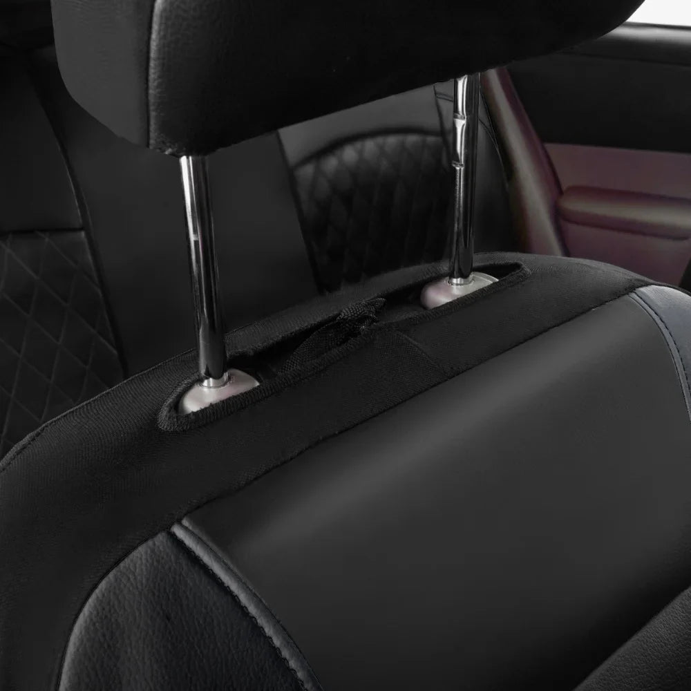 Andoe 9 Pcs Car Seat Cover; 5 Seats PU Leather Universal Seat Cover Full Set Auto Interior Accessories for Auto Trucks Van SUV