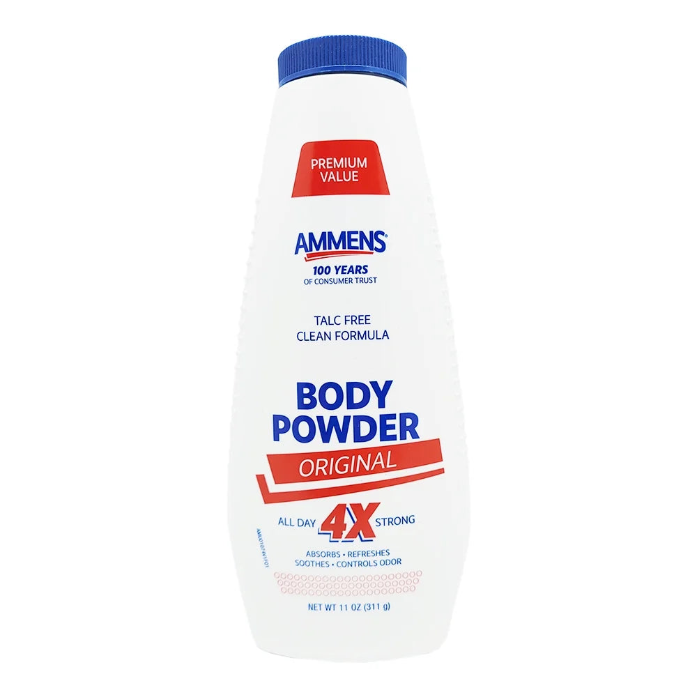 Ammens Premium Body Powder. Original. Talc Free. Fresh Sensation; Moisture Absorption; Soothes & Treats Irritated Skin. 11 oz. Pack of 3