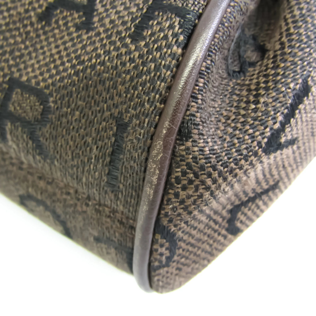 Pre-Owned Bvlgari Logomania Women's Canvas Handbag;Tote Bag Brown (Good)