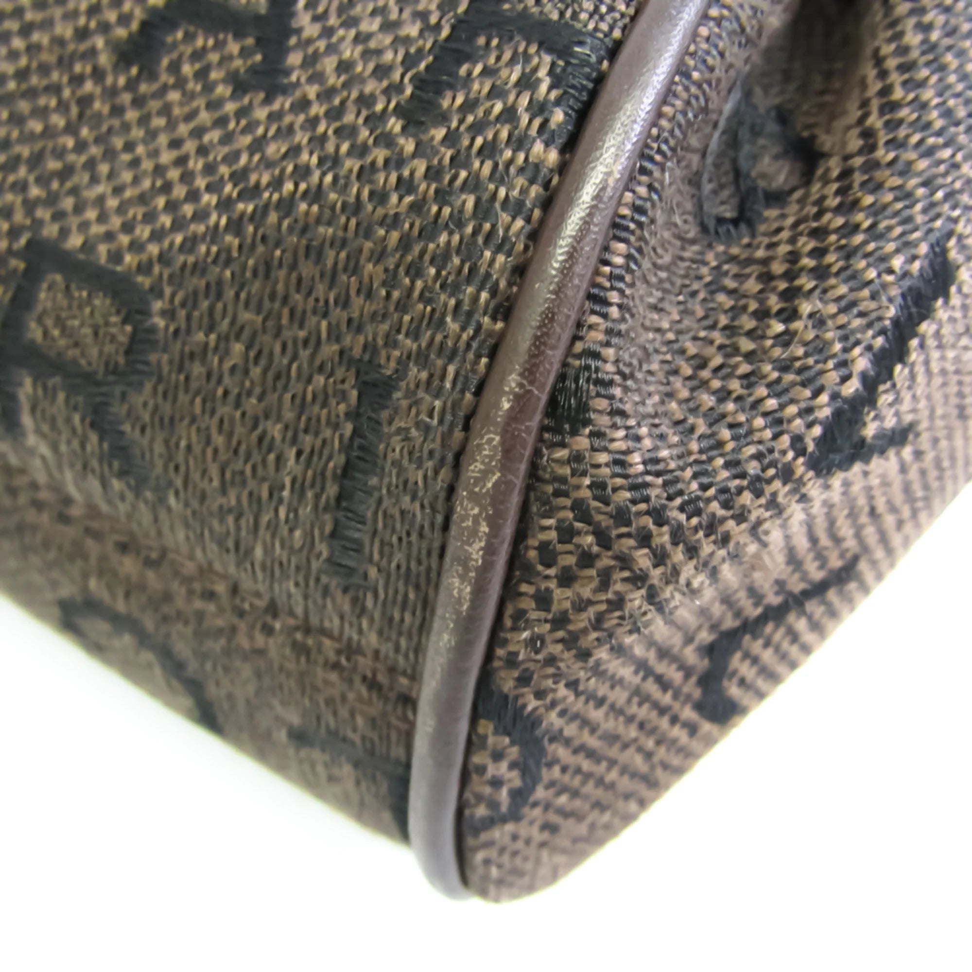 Pre-Owned Bvlgari Logomania Women's Canvas Handbag;Tote Bag Brown (Good)