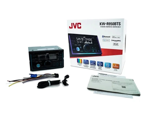 JVC KW-R950BTS Double DIN In-Dash CD Car Stereo Receiver with Bluetooth and Built-in Alexa (SiriusXM Ready)