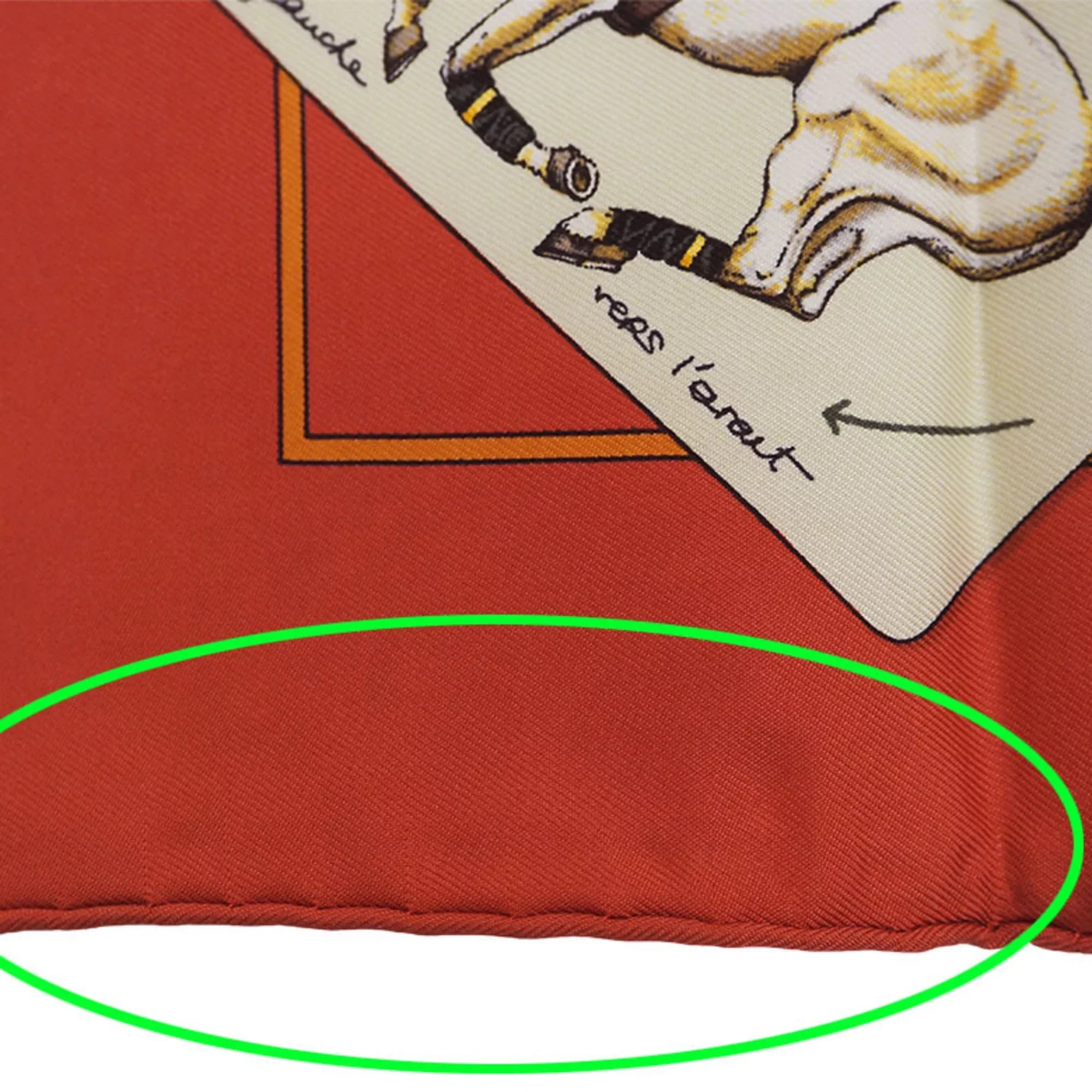 Pre-Owned HERMES Hermes Carre 40 Petit Polo World Orange Scarf Muffler (Like New)