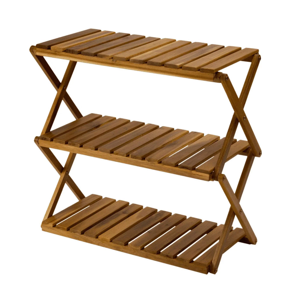 SinFoxeon Foldable multi-layer wooden shoe rack; multi-functional shoe rack freestanding shoe rack organizer
