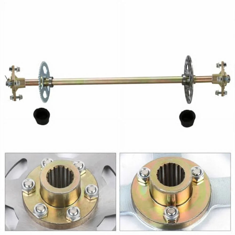 29"Go Kart Rear Live Axle Kit;Brake Assembly;Sprocket &Hub Fits Drift Trike Quad