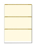 Zapco High-Security Check Paper; Organic w Complex Background Pattern; 8-1/2" x 11"; Microperfed with 3-Up Checks; 12 Security Features - PACK OF 100 SHEETS