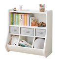 The Montessori Toy Storage Organizer by Fortella; with Bookshelf; Display Shelf; 3 Large Bins; and 3 Removable Drawers; Made of BPA and Formaldehyde FREE HDPE; Safe and Modern Toy Box Cabinet for Kids