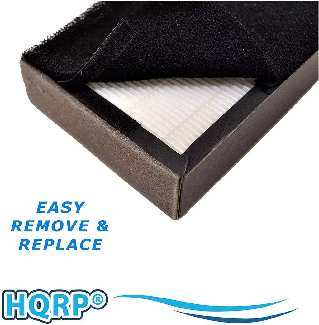 HQRP Filter Kit for Lowe's 560976 LOWESRAPF-E-4 FLT5000; Idylis 3-Speed 193-sq ft / IAP-GG-125 Air Purifier ENERGY STAR; 2pcs Cartridge Filters & 4pcs Carbon Pre-Filters (Reserve)