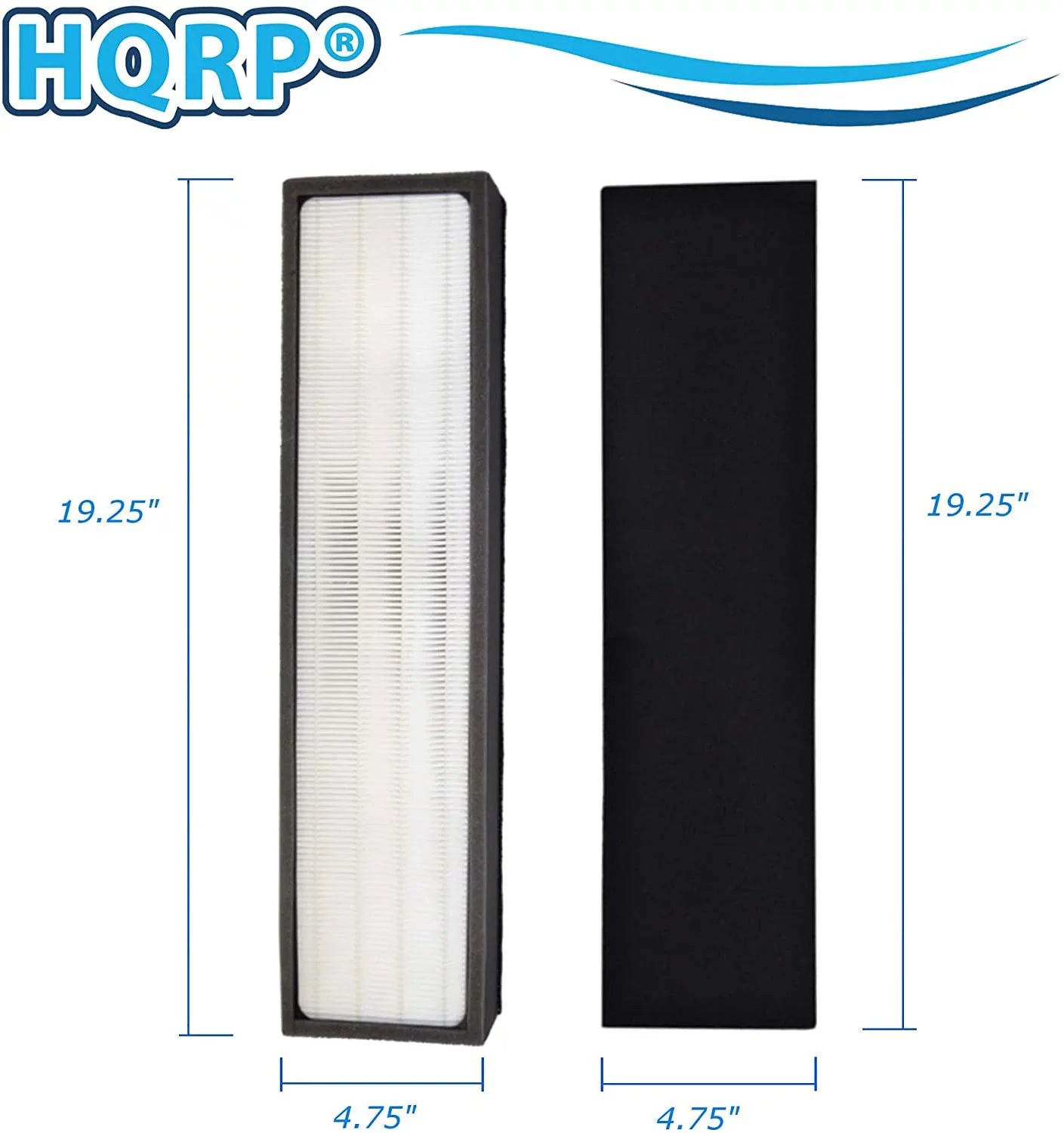 HQRP Filter Kit for Lowe's 560976 LOWESRAPF-E-4 FLT5000; Idylis 3-Speed 193-sq ft / IAP-GG-125 Air Purifier ENERGY STAR; 2pcs Cartridge Filters & 4pcs Carbon Pre-Filters (Reserve)