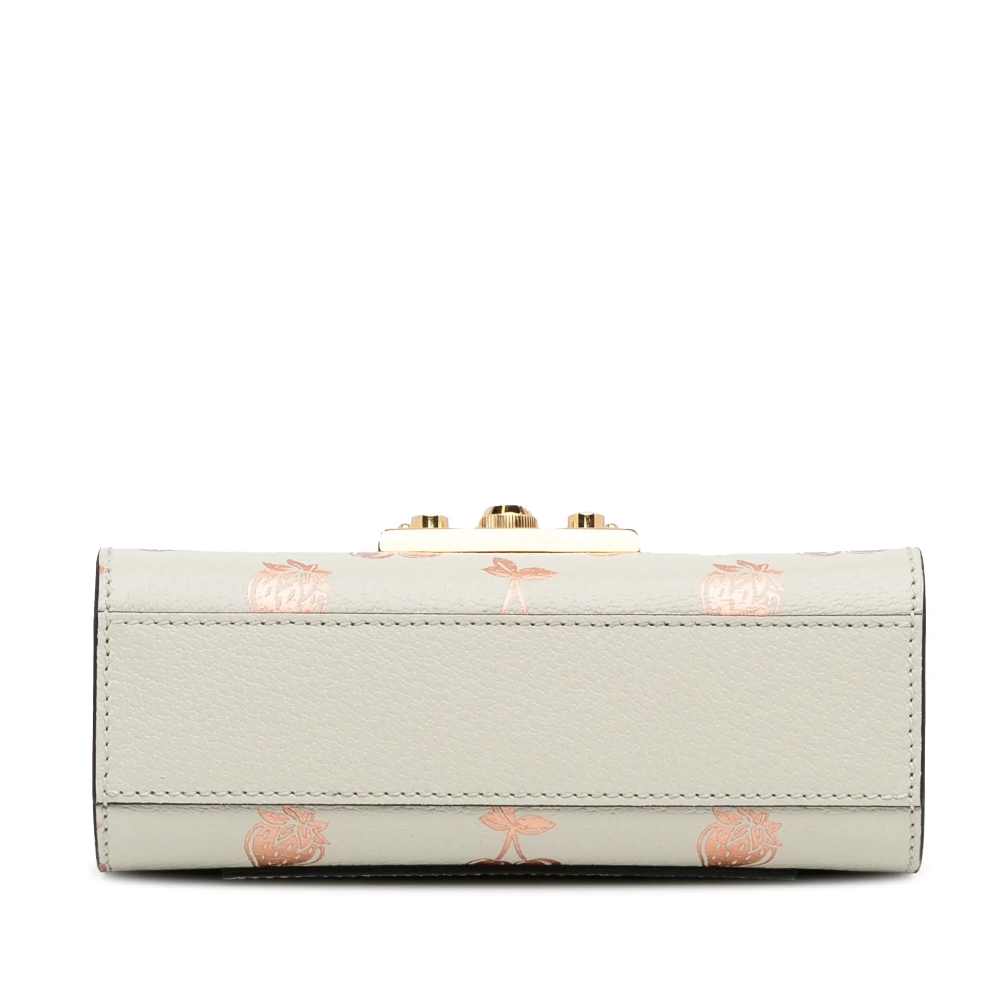 Pre-Owned Authenticated Gucci Small Berry Padlock Shoulder Bag Calf Leather White Unisex (New with Defects)