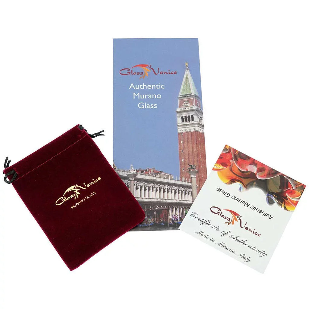 GlassOfVenice Serena Murano Millefiori Watch With Leather Band - Purple