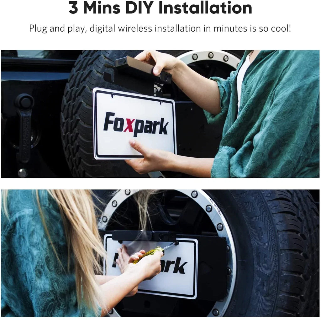 Foxpark Solar RV Wireless Backup Camera 5" Monitor Rear View Camera 2 Channels Trailer Reverse Camera for Van;Camper Highway Observations System (Solar 3)