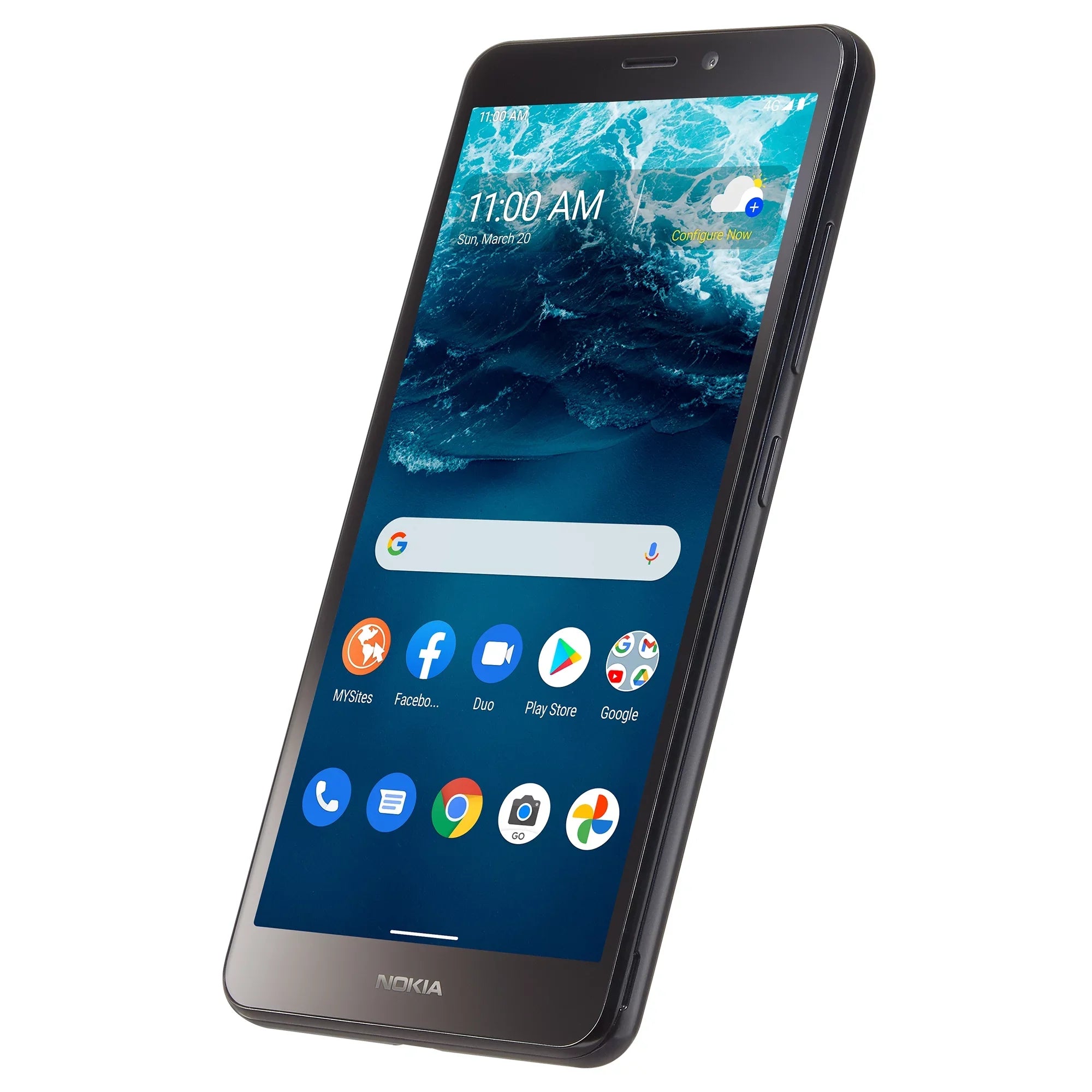 Total By Verizon Nokia C100; 32GB; Blue- Prepaid Smartphone [Locked to Total by Verizon]
