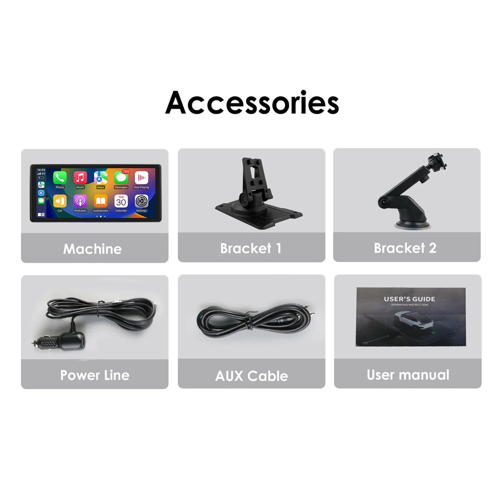 Android Auto Wireless Apple Carplay 360° Adjustable 10.26 millimeter Touchscreen Car Radio Stereo Head Unit Bluetooth GPS Navigation Player With Backup Camera