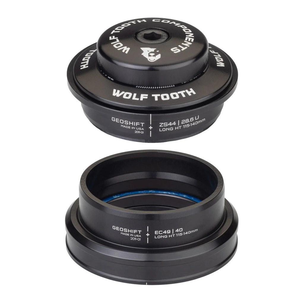 Wolf Tooth GeoShift Performance Angle Headset - 1 Deg; Long; ZS44/EC49; Black