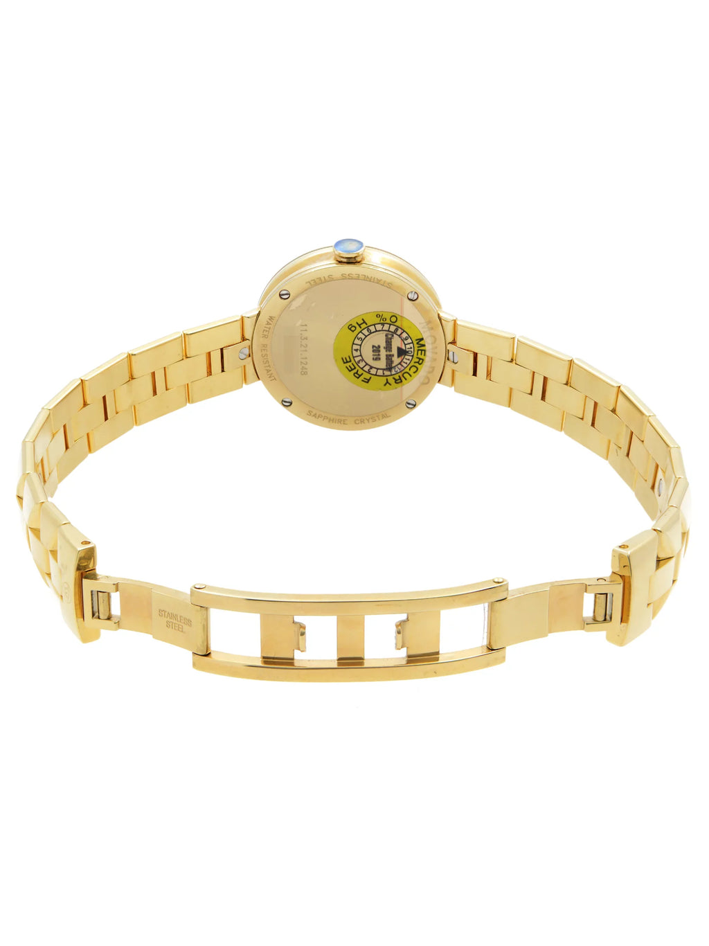 Movado Sapphire Steel Gold PVD Champagne Dial Quartz Ladies Watch 0606816