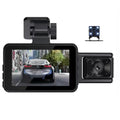 3 Channel Dash Cam Front and Rear Inside; 1080p 3 footes 170° Wide Angle Dashcam; Dash Camera for Cars with 128GB Card; Super Night Vision; G-Sensor; Motion Detection