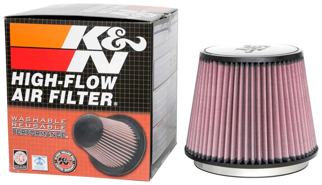 K&N Universal Clamp-On Air Filter: High Performance; Premium; Washable; Replacement Filter: Flange Diameter: 6 In; Filter Height: 6 In; Flange Length: 0.625 In; Shape: Round Tapered; RU-5173