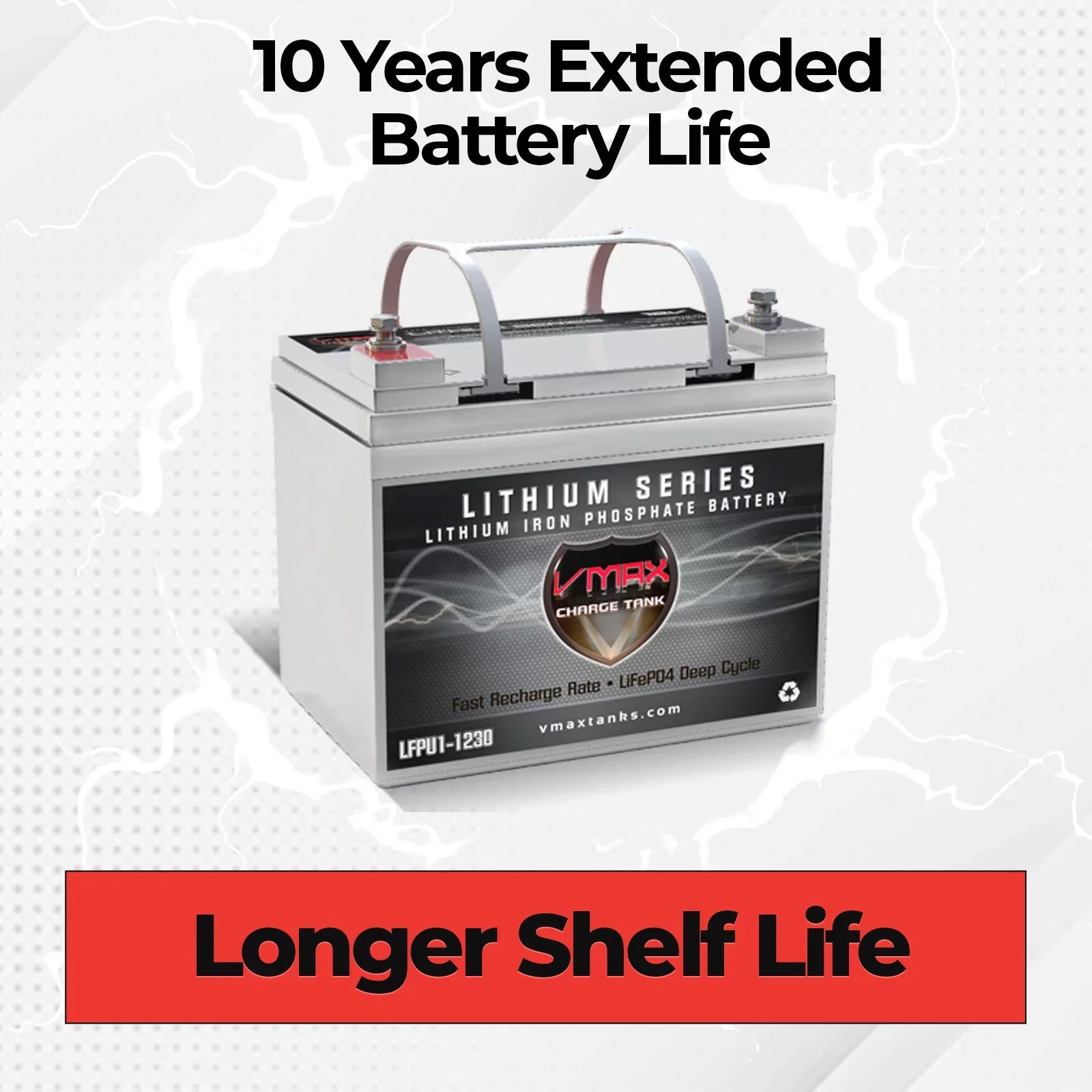 VMAX LFPU1-1230 Group U1 12V Drop-In-Ready Marine Battery 385Wh 30AH Lithium Iron LiFePO4 with built in BMS Lightweight ideal for Small Boats; Canoe Kayak Inflatable (8.4LBS)