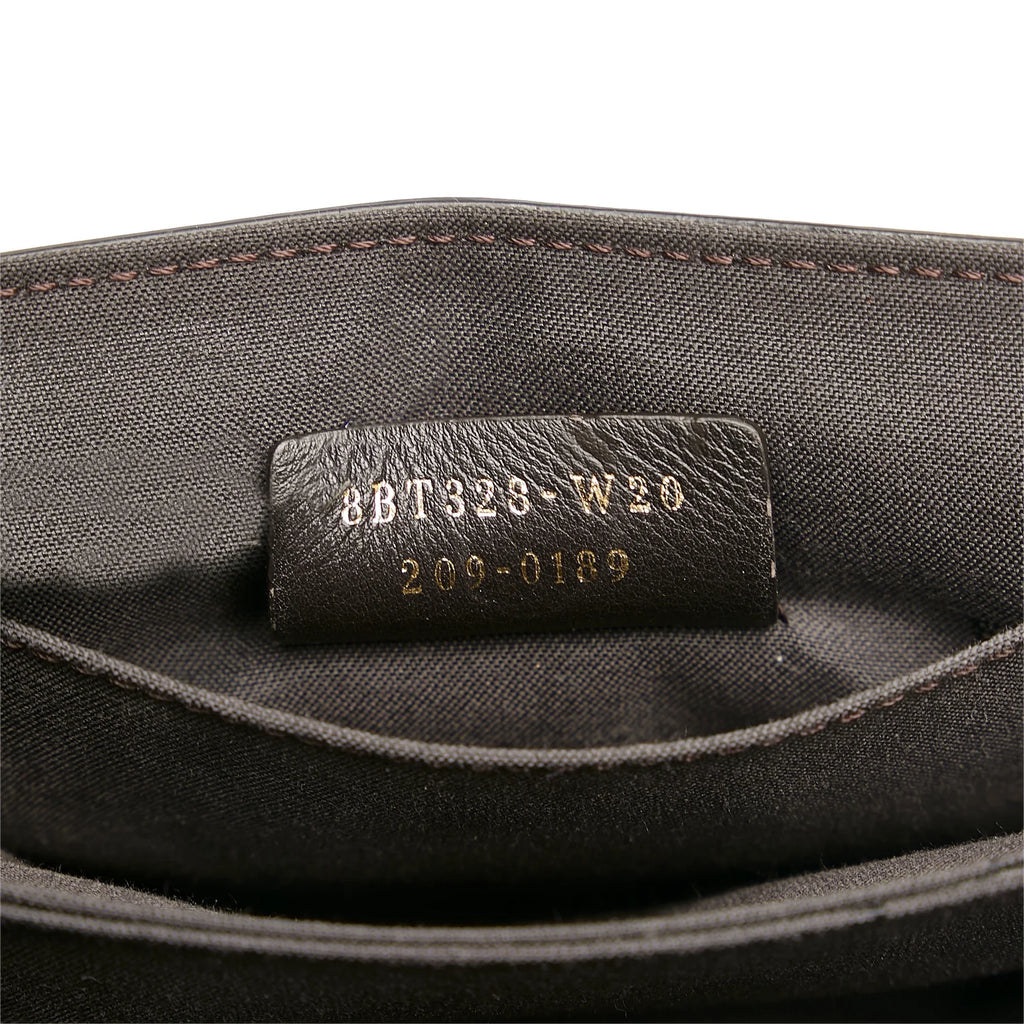 Pre-Owned Authenticated Fendi Small ID Crossbody Bag Calf Leather Black Unisex (Good)